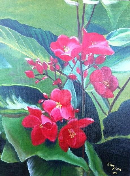 Flower Painting - Red Flowers by Jan Fink