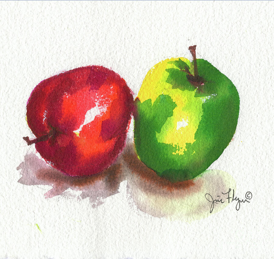 Red Green Apples Painting by James Flynn