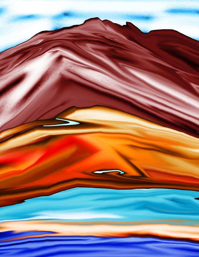 Red Hills Abstract Landscape 072811 Digital Art by David Lane