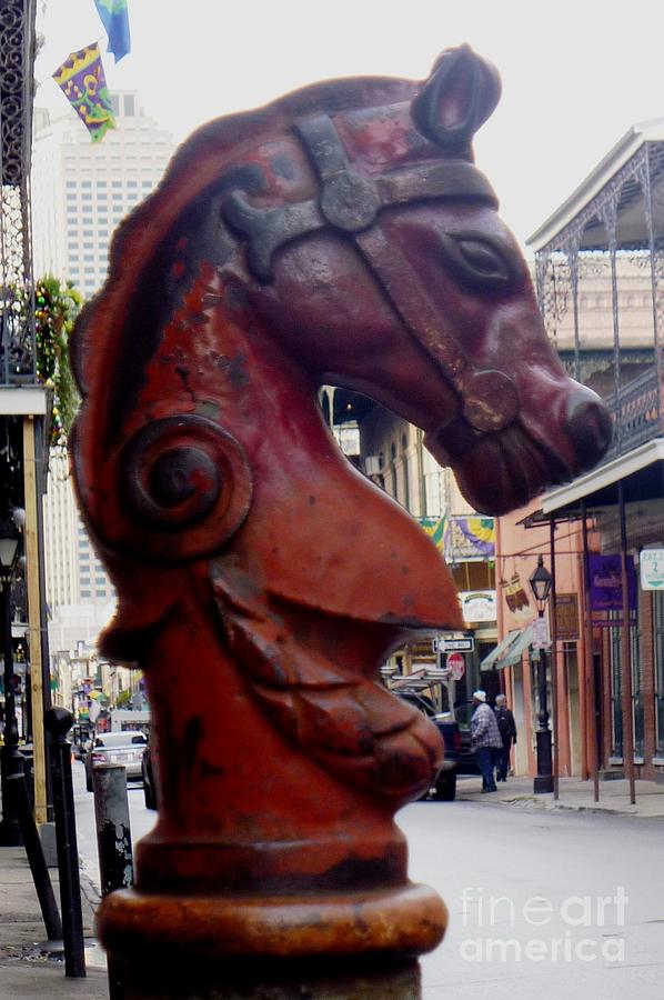 Red Horse Head Post Photograph by Alys Caviness-Gober