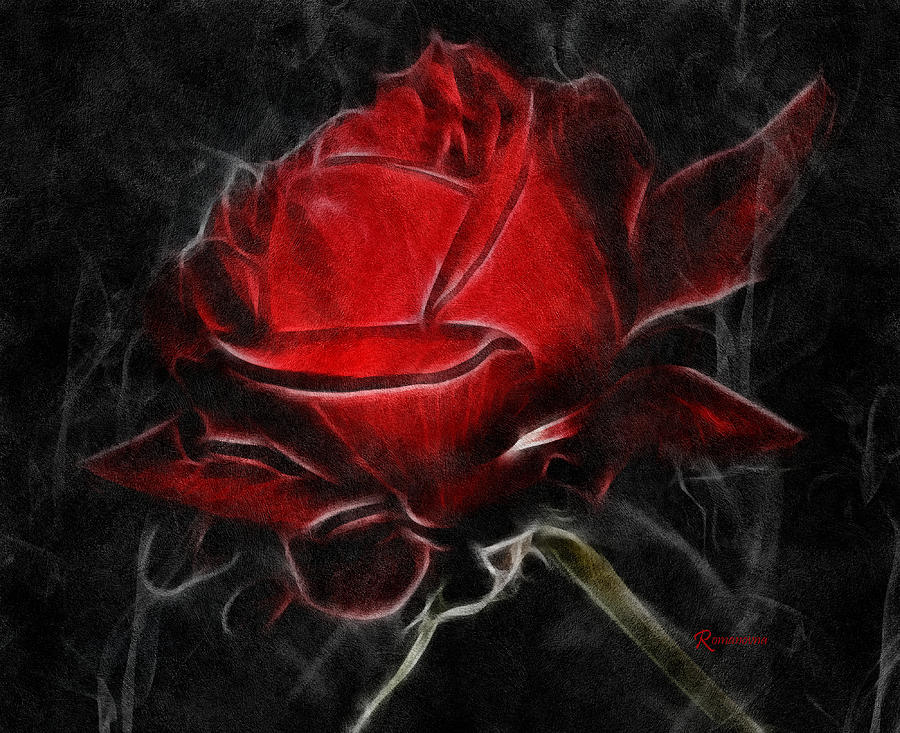 Flower Mixed Media - Red And Hot  by Georgiana Romanovna