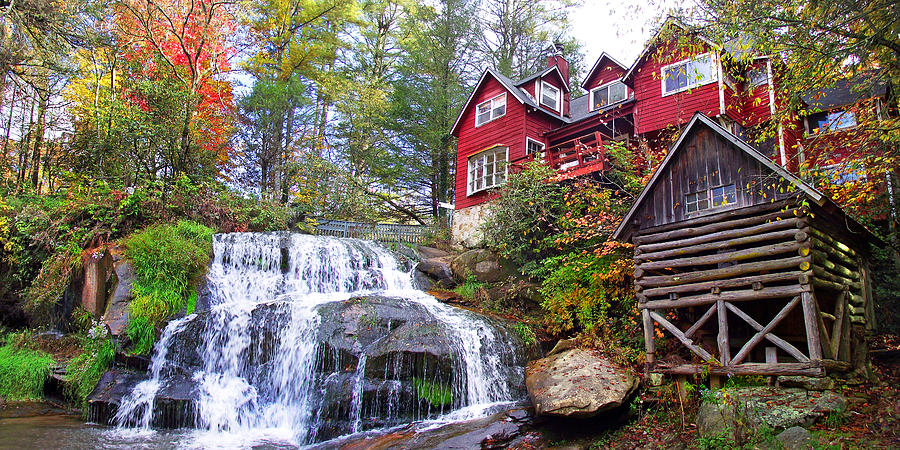 Red House by the Waterfall 2 Photograph by Duane McCullough