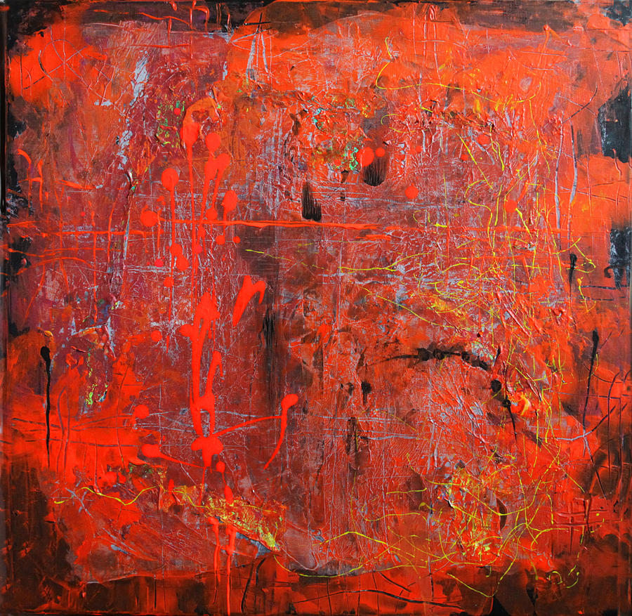 Red Ice Painting by Lolita Bronzini