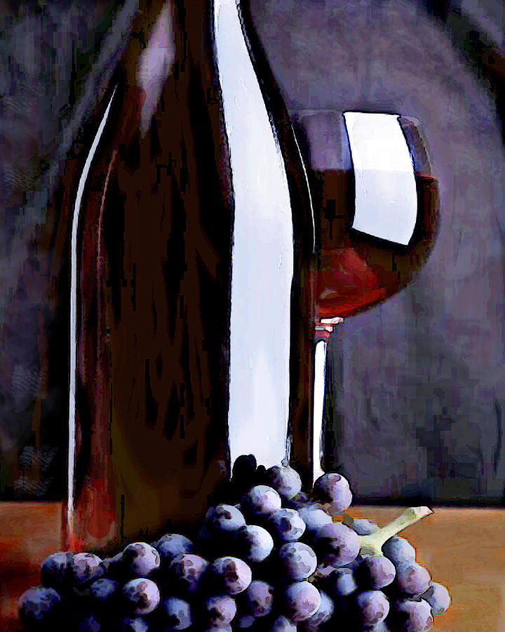 Wine Painting - Red in the Shadows by Elaine Plesser