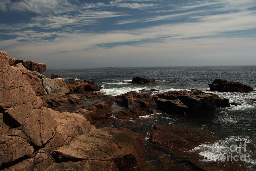 Red Iron Rock And Atlantic Ocean Photograph