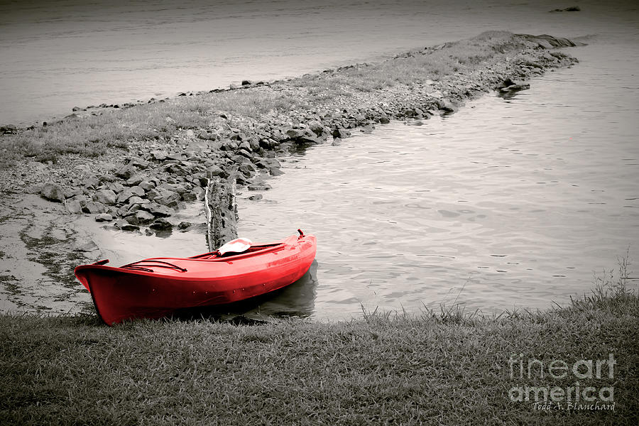 Red Kayak Photograph by Todd Blanchard