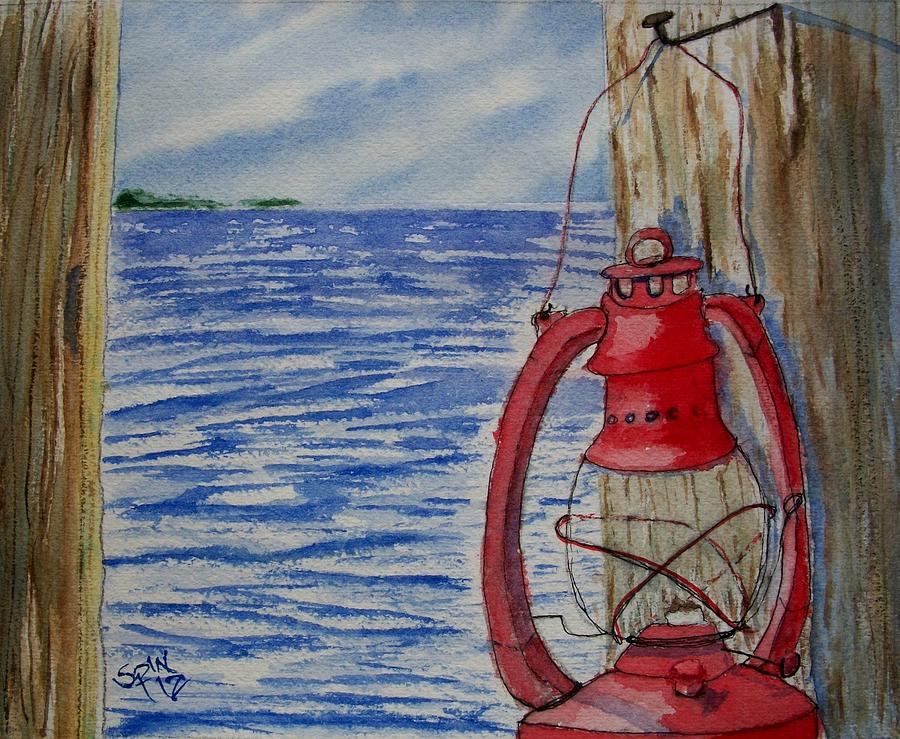 Lantern Still Life Painting - Red Lantern by Spencer  Joyner