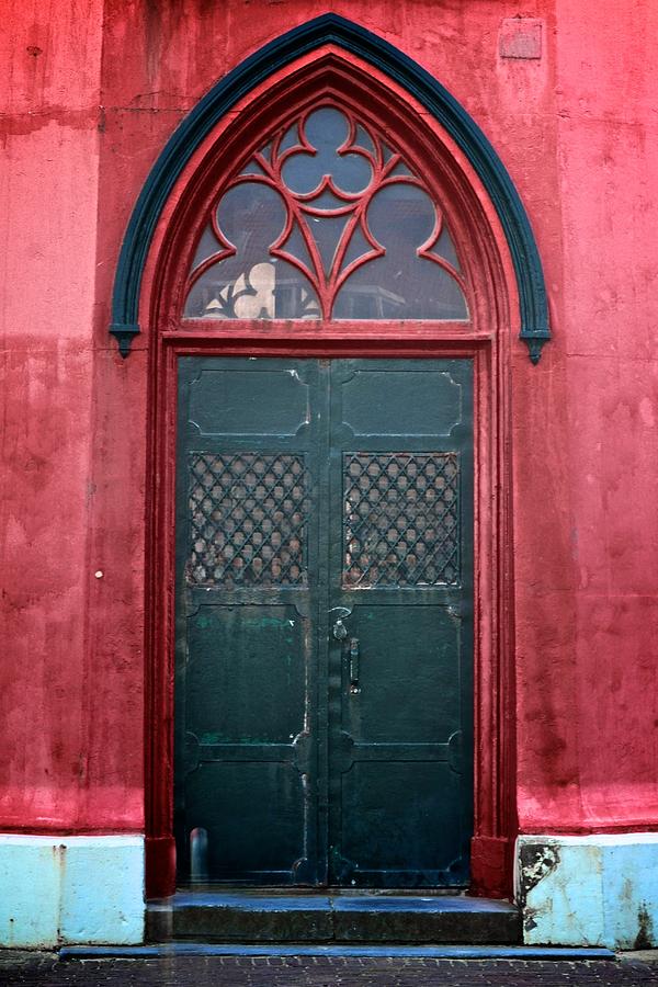 Red Lighthouse Door Photograph by Catherine Murton