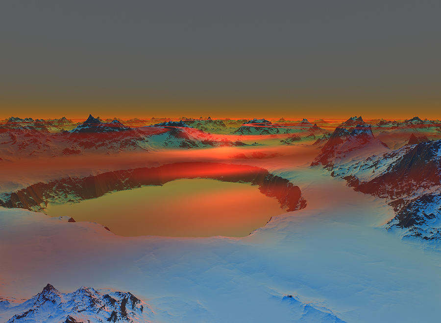 Mountain Digital Art - Red Mist by Erik Tanghe