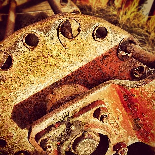 Farm Photograph - Red Mower #rusty #rust #machinery by Robert Campbell