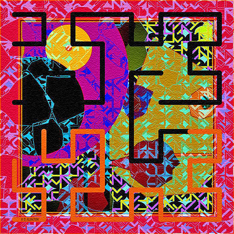 Red Multi Maze Digital Art by Dee Flouton