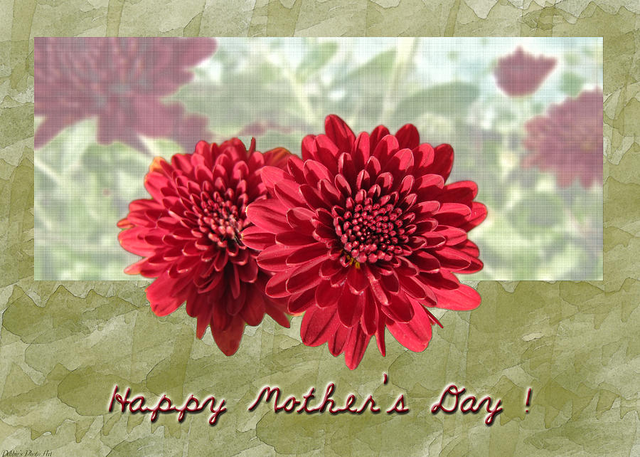 Red Mum greeting card   Mothers Day Photograph by Debbie Portwood