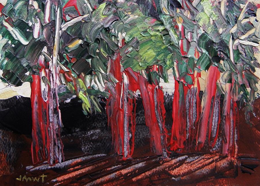 Red on Trees Painting by John Williams