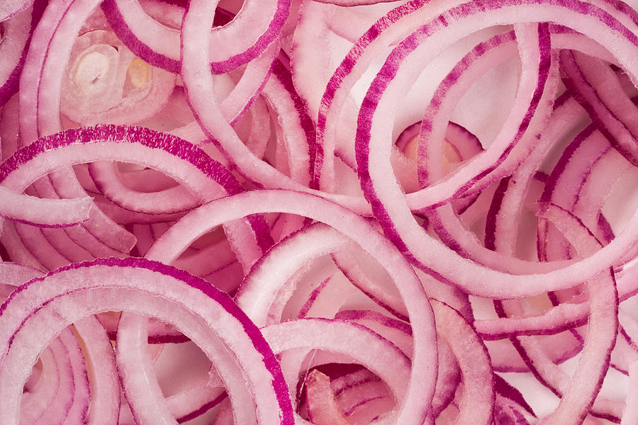 Onion Photograph - Red Onions by Tom Gowanlock