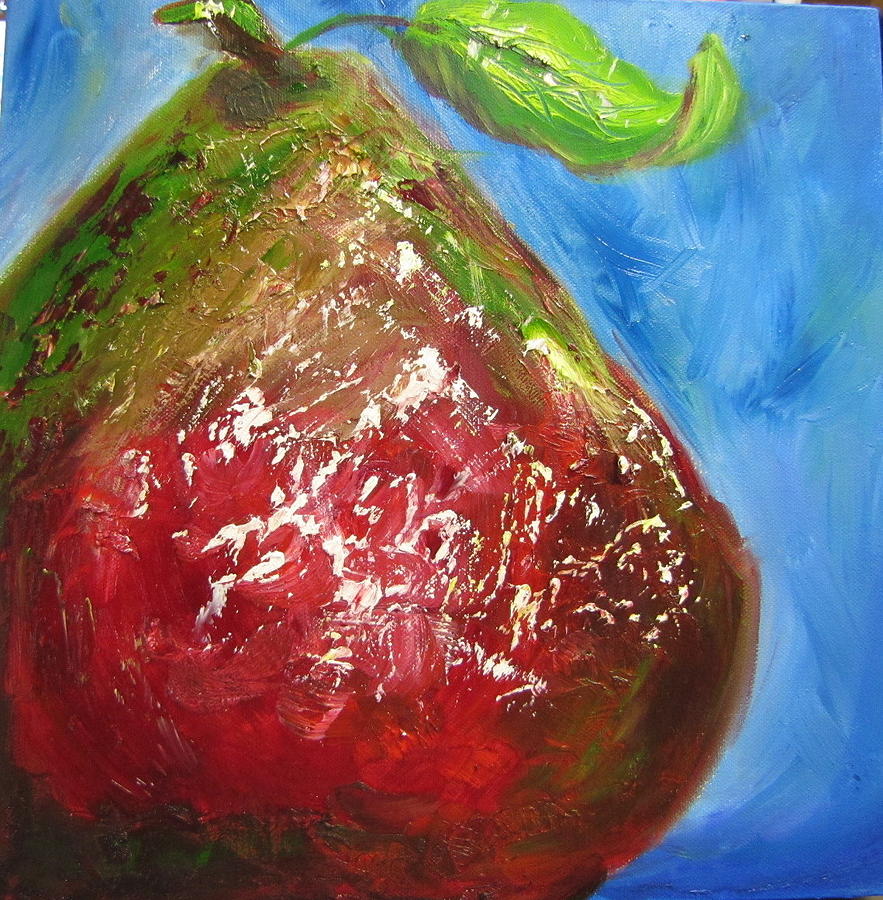 Fruit Painting - Red Pear by Jenell Richards