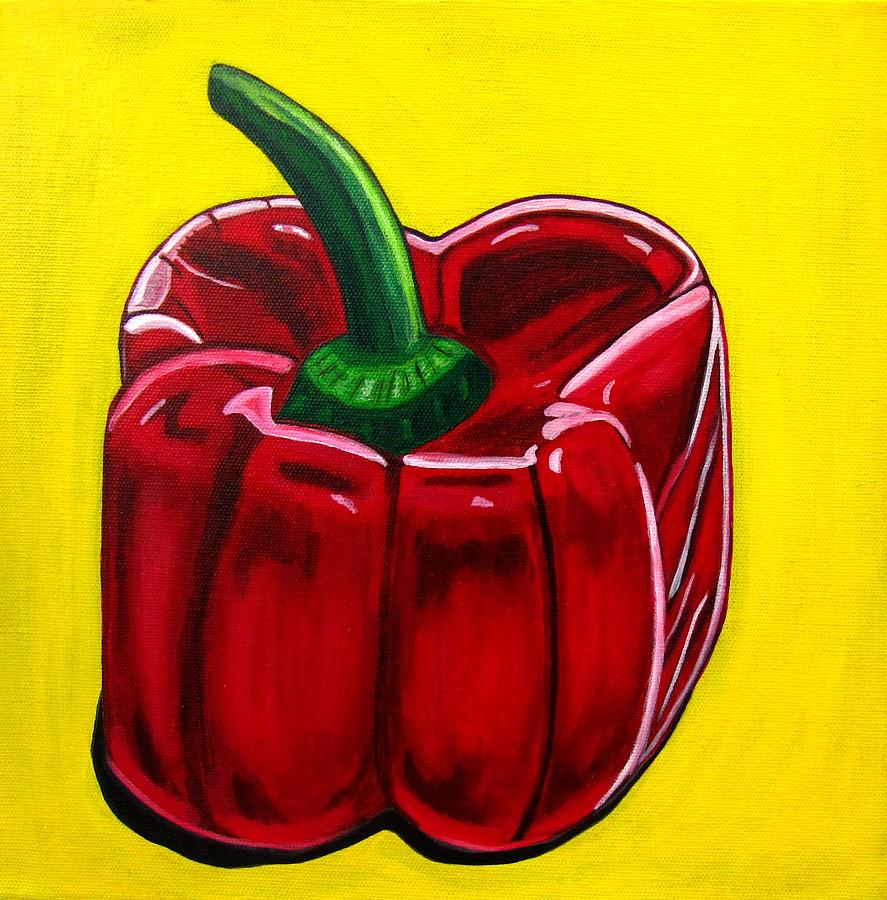 Red Pepper Painting by Sandra Marie Adams