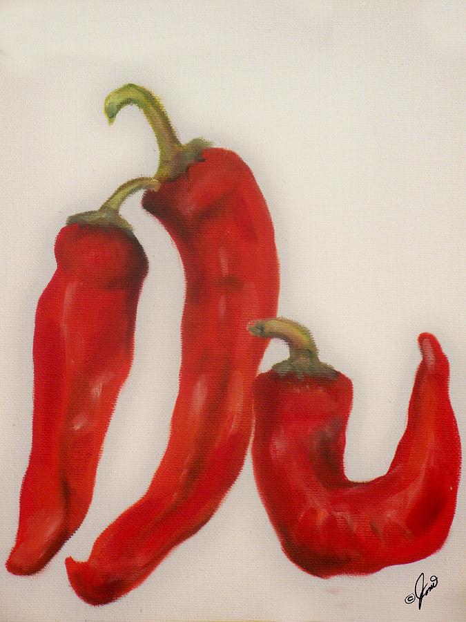 Red Peppers Painting by Joni McPherson