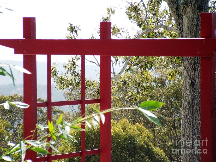 Red Pergola Photograph by Therese Alcorn