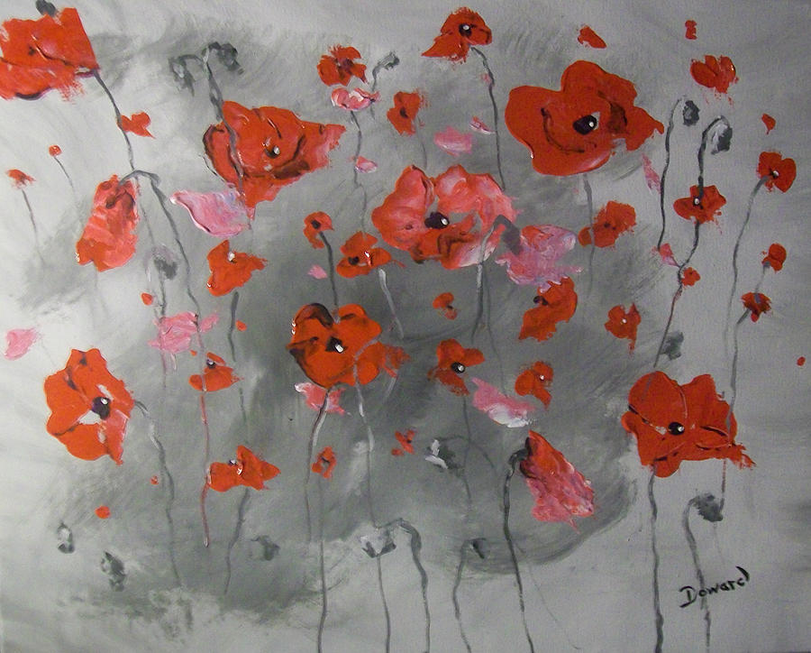Red Poppies Painting by Raymond Doward