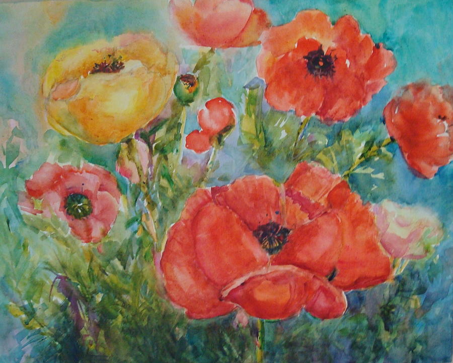 Red Poppies Painting by Regina Gudelis - Fine Art America
