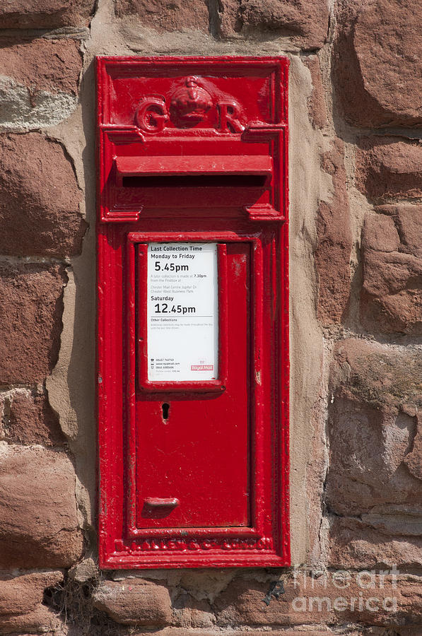 Portrait Photograph - Red postbox by Andrew  Michael