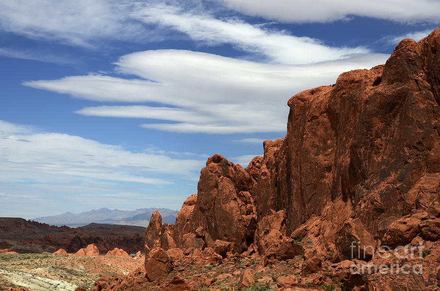 Landscape Photograph - Red Rock Cliffs Valley Of Fire Nevada by Bob Christopher