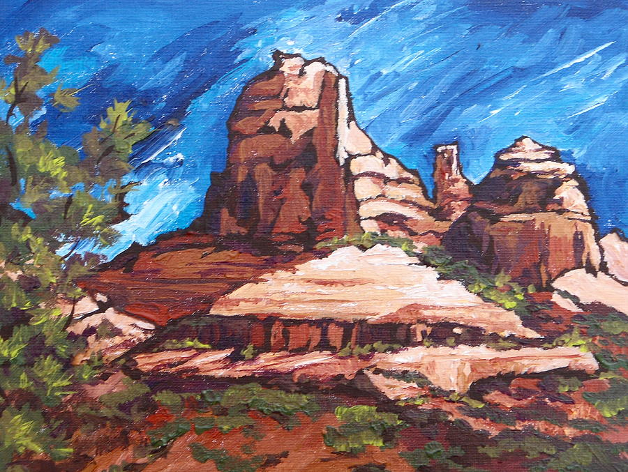 Red Rocks 2 Painting by Sandy Tracey