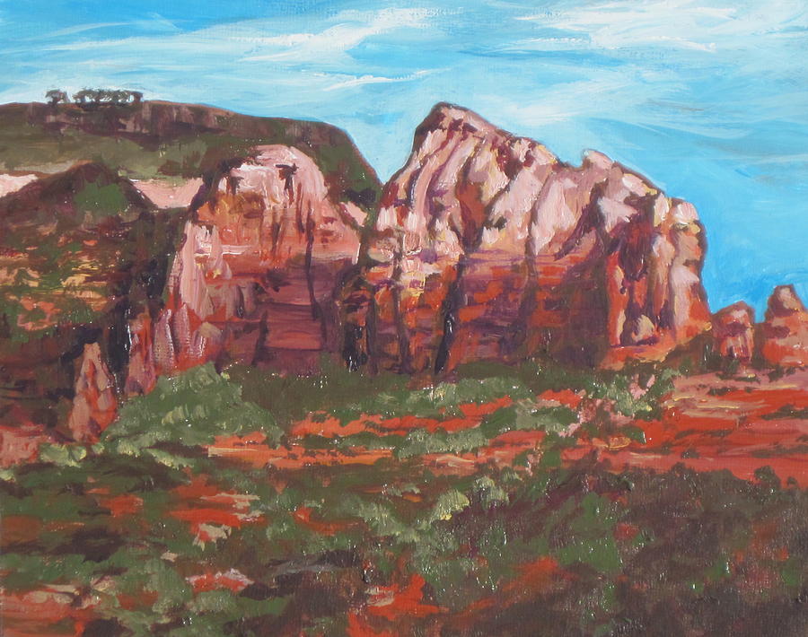 Red Rocks Painting by Sandy Tracey