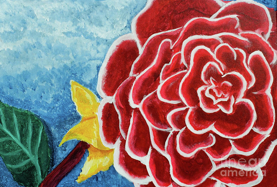 Red Rose Painting by Burma Brown