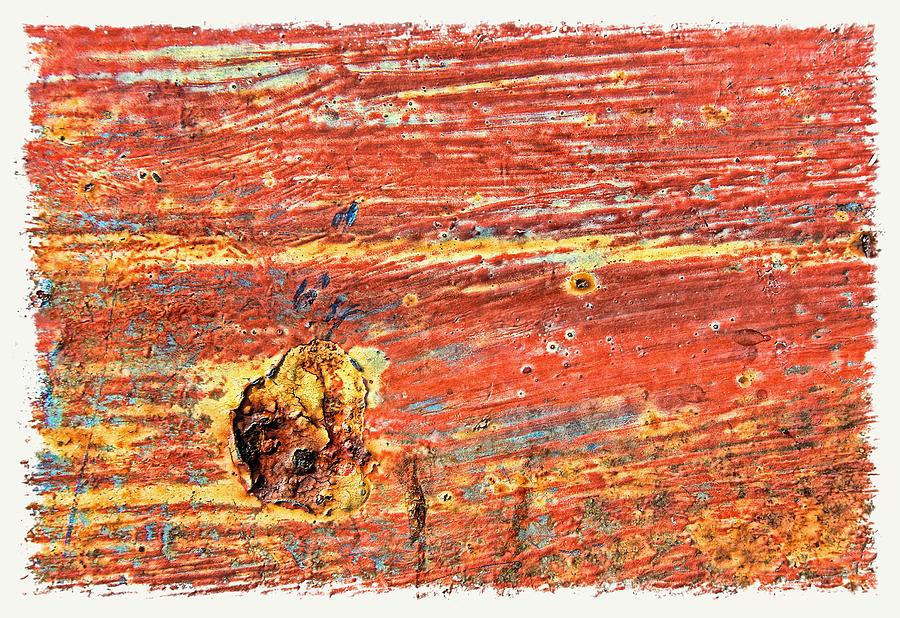 Red Rusted steel painted background Photograph by Rudy Umans