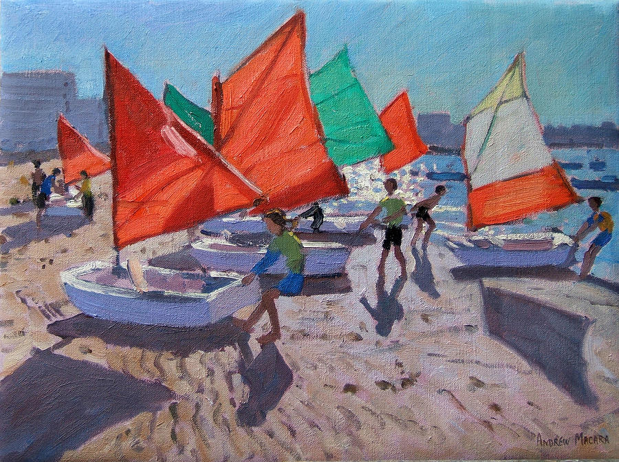 Summer Painting - Red Sails by Andrew Macara