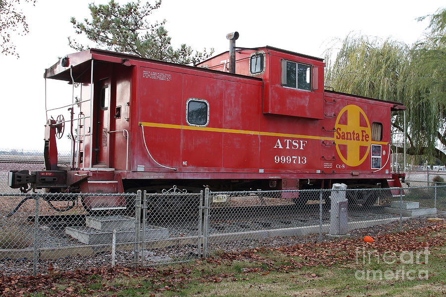 Red Sante Fe Caboose Train . 7D10329 Photograph by Wingsdomain Art and ...