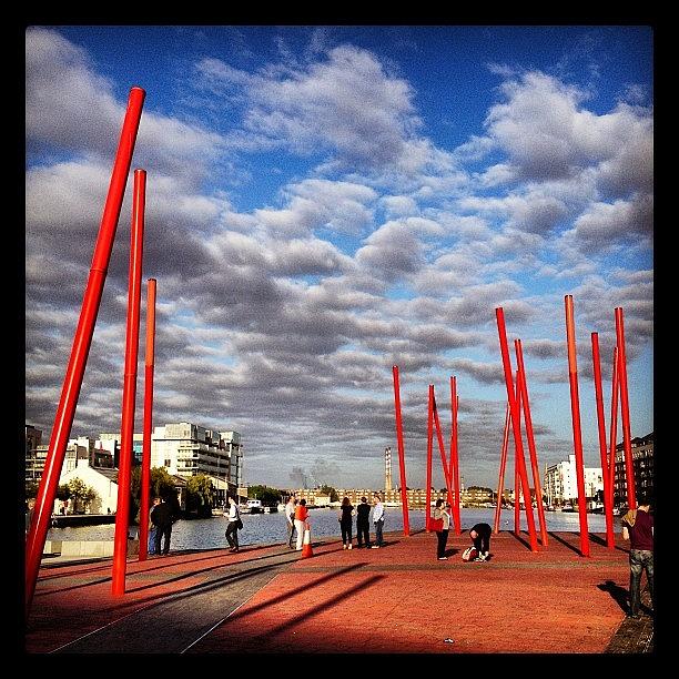 Clouds Photograph - #red #sky #lines #theatre #grandcanal by Tanya Sperling