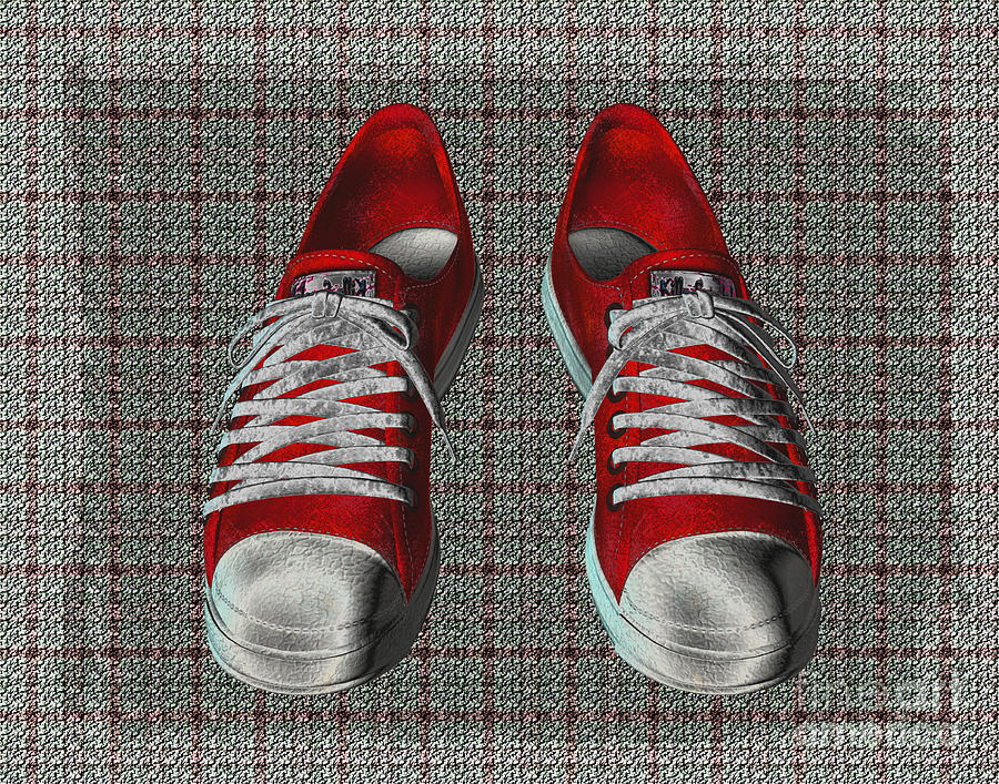 Red Sneakers Digital Art by Smilin Eyes Treasures