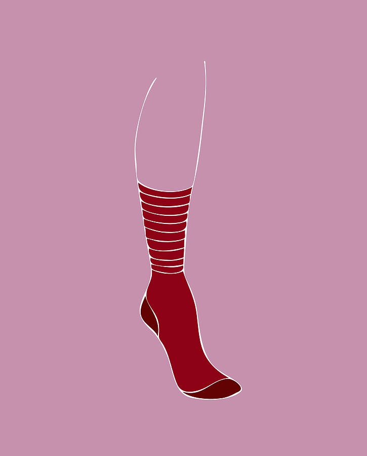 Clothing Painting - Red Sock by Frank Tschakert