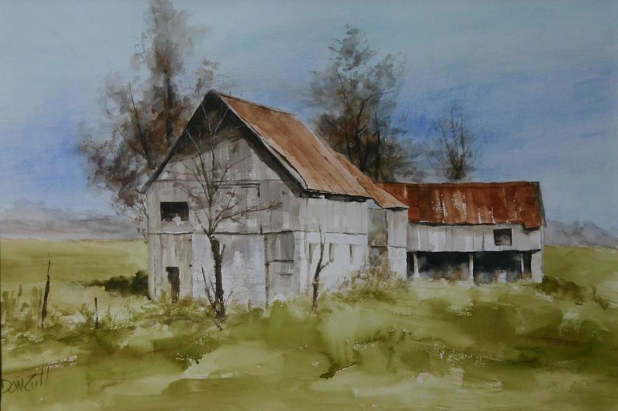 Landscape Painting - Red Tin Roof by Don Cull Landscape Painting - Red Tin Roof by Don Cull