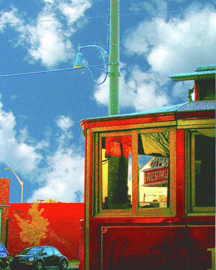 Red Trolley Digital Art by Lizi Beard-Ward