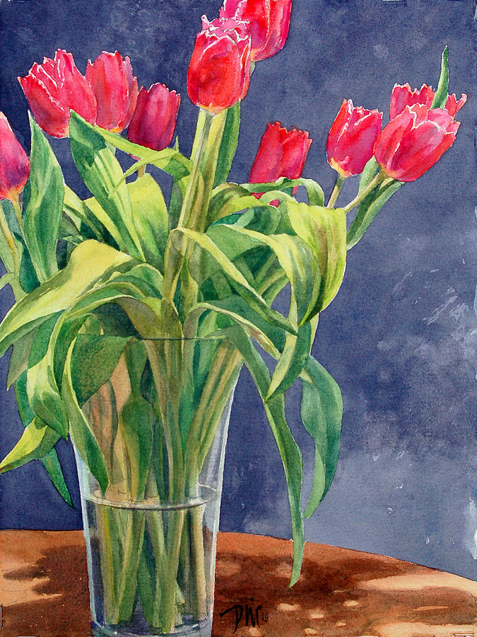 Red Tulips Painting - Red Tulips by Peter Sit Red Tulips Painting - Red Tulips by Peter Sit