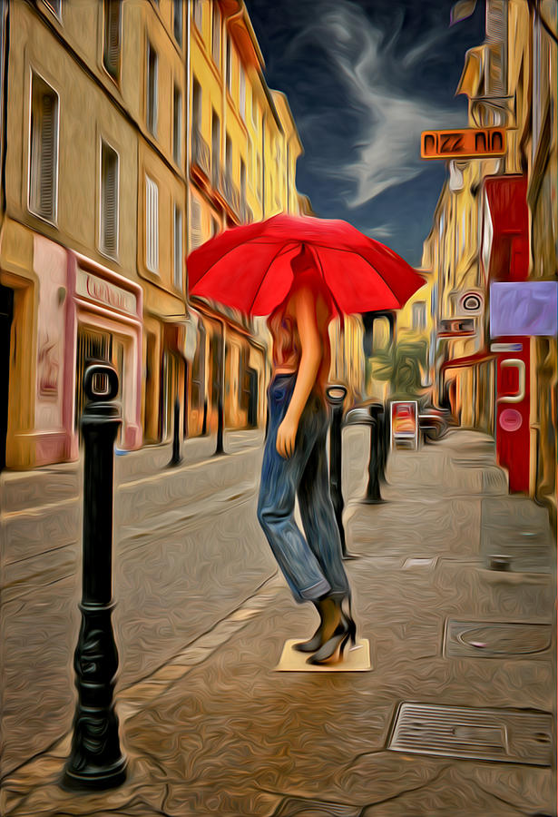Red Umbrella Photograph by Jim Painter