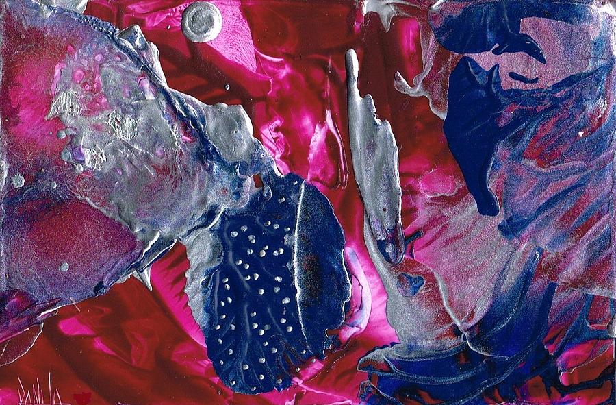 Red violet and blue abstract Painting by Danita Cole - Fine Art America