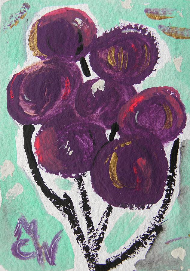 Red Violet Balloons Painting by Mary Carol Williams