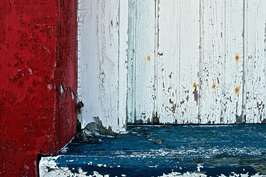 Train Depot Photograph - Red White and Blue by Nathan Larson