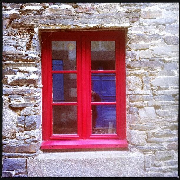 Door Photograph - Red Window #red #window #door #colour by Luke Cameron