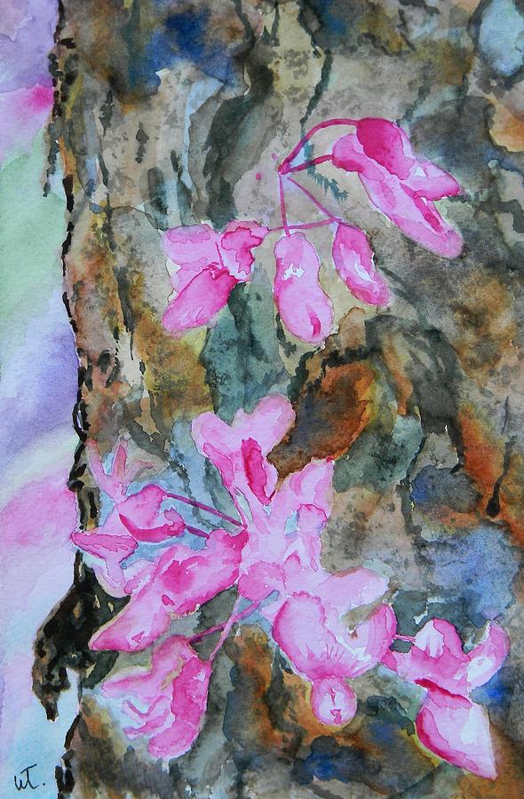Redbud Texture Painting Painting by Warren Thompson
