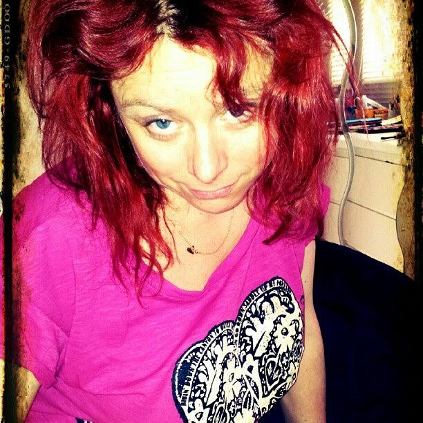Grunge Photograph - #redhead #bedhead by Ian Bent 