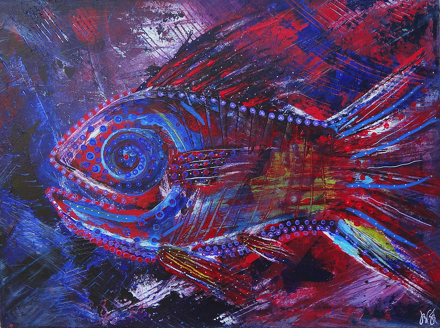 Abstract Painting - Redribfish by Jeremy Smith