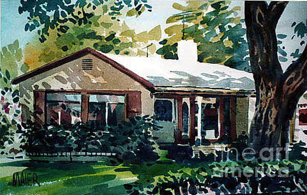 Commission Painting - Redwood City House #1 by Donald Maier