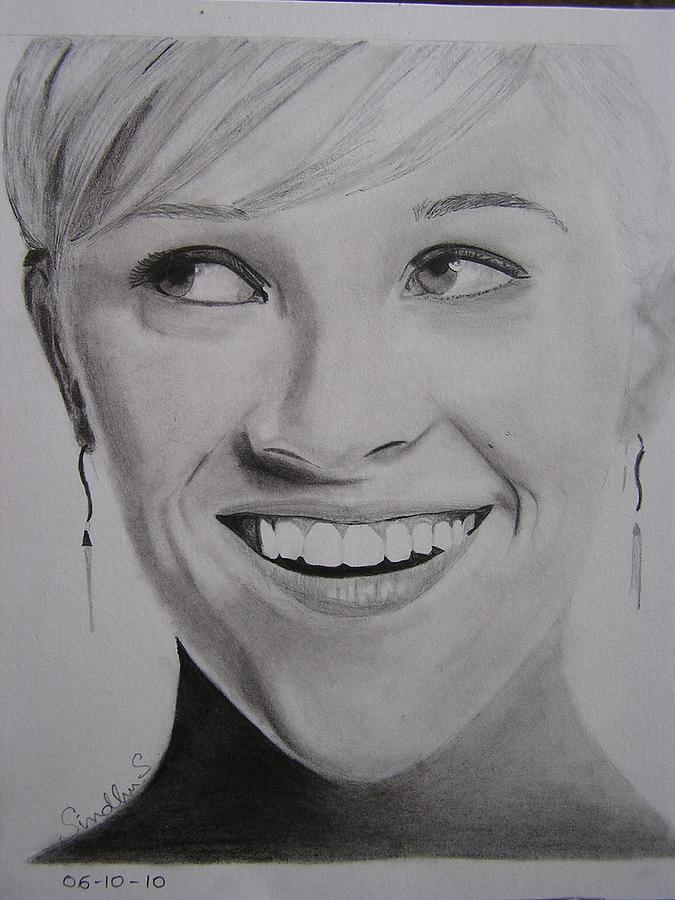 Celebrity Drawing - Reese Witherspoon by Sindhu Seshagiri