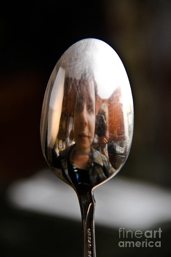 Reflection In A Spoon Photograph by Photo Researchers, Inc.