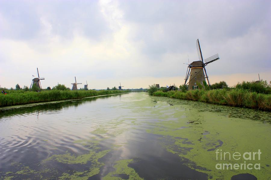 The Netherlands Photograph - Reflection of Sky at Kinderdijk by Carol Groenen